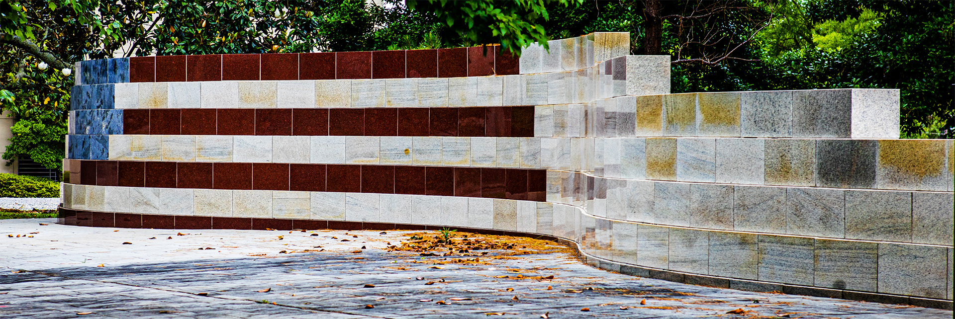 USA flag made out of stone bricks